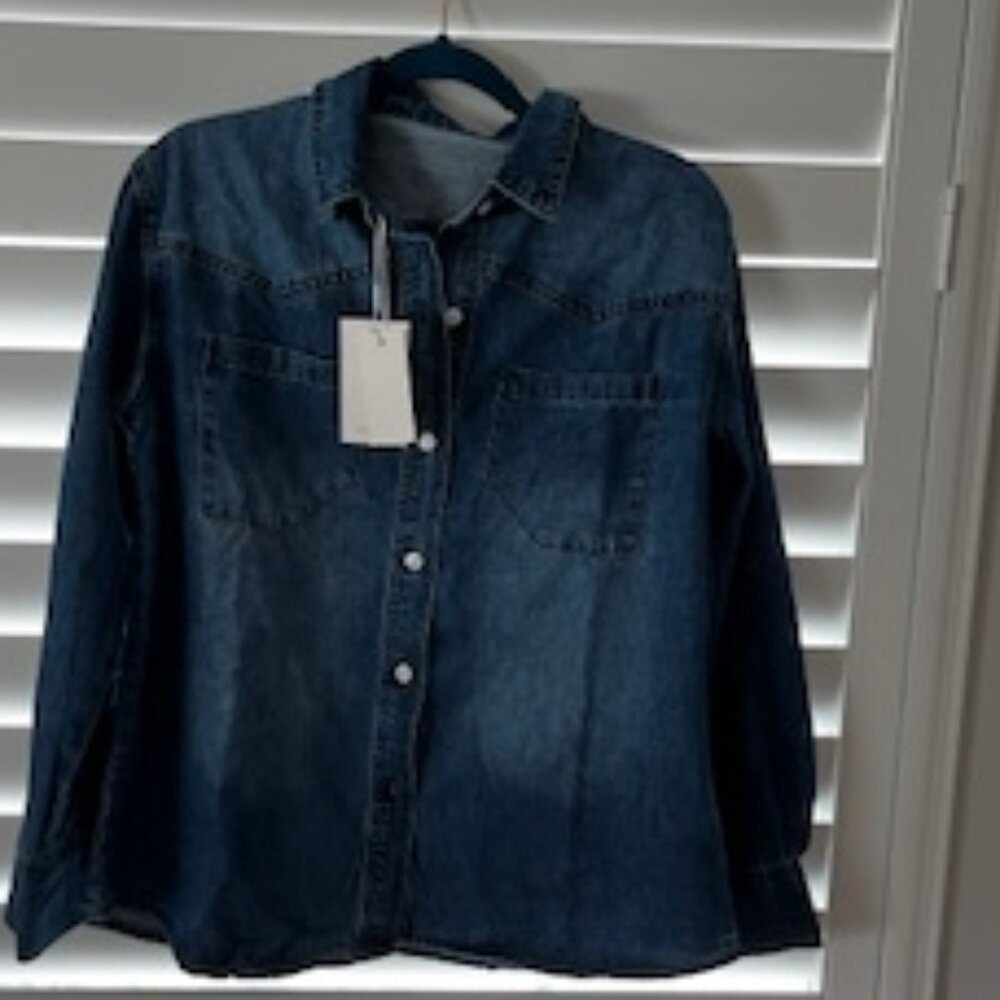 Blue Denim Jean Lightweight Jacket/Shirt for Women size small but oversized
